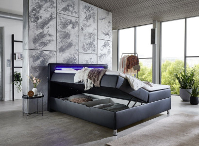 Box spring bed Double bed Upholstered furniture Imitation leather Designer double luxury design